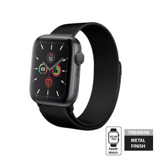 Crong Milano Steel Pasek ze stali nierdzewnej Apple Watch 42/44 mm (czarny)