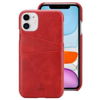 Crong Neat Cover etui ekoskóra na iPhone 11 Pro z kieszeniami (czerwony)