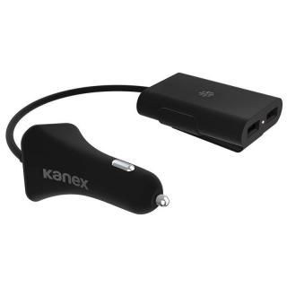 Kanex GoPower Sharable Car Charger - Ładowarka samochodowa i HUB 2xUSB 2.4A 2m (czarny)