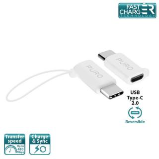 PURO Adapter Micro USB to USB-C do ładowania i synchronizacji danych (biały)