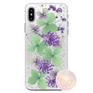 PURO Glam Hippie Chic Cover - Etui iPhone XR (prawdziwe płatki kwiatów zielone)