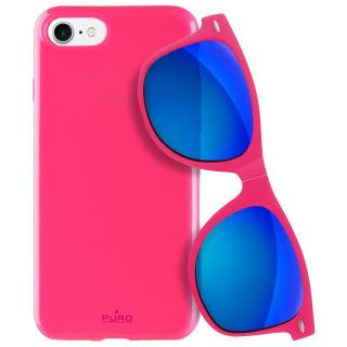 PURO Sunny Kit - etui iPhone 8 / 7 + okulary przeciwsłoneczne (różowy)