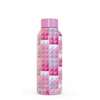 Quokka Solid Kids Butelka termiczna ze stali nierdzewnej 510 ml (Pink Bricks)