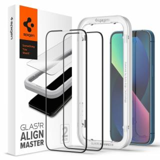 Spigen Alm Glass FC 2-Pack - Szkło hartowane do Apple  iPhone 14 / iPhone 13 / iPhone 13 Pro 2 szt (Czarna ramka)