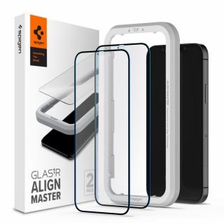 SZKŁO HARTOWANE SPIGEN ALM GLASS FC 2-PACK NA EKRAN IPHONE 12/12 PRO BLACK