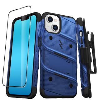 ZIZO BOLT Series - Pancerne etui iPhone 14 ze szkłem 9H na ekran + uchwyt z podstawką (niebieski)