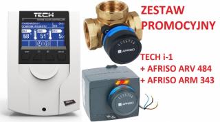 AFRISO siłownik elektryczny 3-punktowy ARM 343 + zawór 4-drogowy dn25  + sterownik TECH I-1 -PROMOCJA