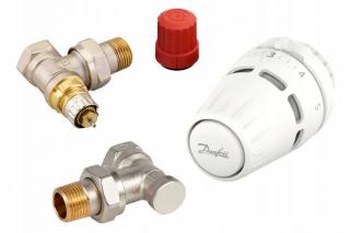 DANFOSS ZESTAW TERMOSTATYCZNY KĄTOWY 1/2'' ZAWORY+GŁOWICA D015G5303