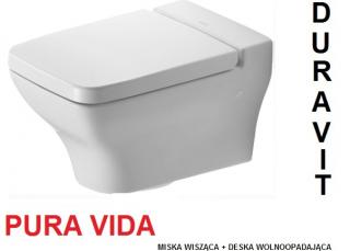 DURAVIT PURAVIDA  miska wisząca białą  + deska wolnoopadająca