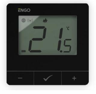 ENGO E25-BATb Internetowy regulator temperatury ZigBee czarny bateryjny