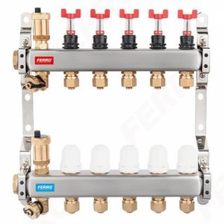 FERRO Rozdzielacz nierdzewny 5-obw kompletny