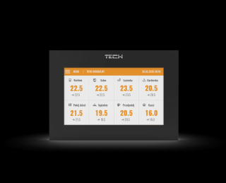 TECH M-8n BEZPRZEWODOWY PANEL KONTROLNY DO LISTWY L-8E (0MONTAŻ PODTYNKOWY) Czarny