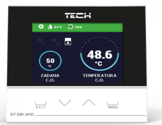 TECH Sterownik do kominka  ST-391 zPID, kolorowy wyświetlacz, dotykowe przyciski.