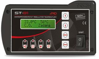 TECH STEROWNIK ST-81 PID POMPY CO + CWU + WENTYLATORA   DO KOTŁA ZASYPOWEGO