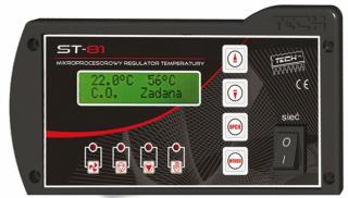 TECH STEROWNIK ST-81 POMPY CO + CWU + WENTYLATORA I REGULATORA POKOJOWEGO  DO KOTŁA ZASYPOWEGO