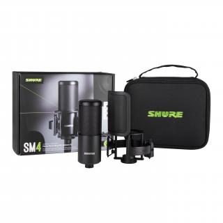 Shure SM4-K-KIT - mikrofon pojemnościowy do domowego studia z uchwytem i pop-filtrem