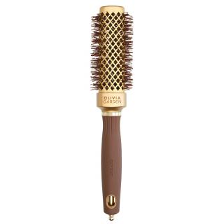 Olivia Garden Expert Blowout Straight – Szczotka do Prostowania i Modelowania Włosów, Złoto-Brązowa, 30 mm