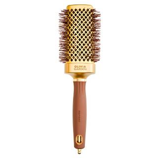 Olivia Garden Expert Blowout Straight – Szczotka do Prostowania i Modelowania Włosów, Złoto-Brązowa, 50 mm