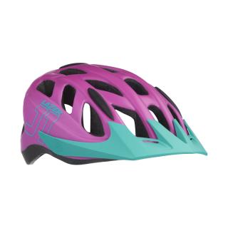 Kask dziecięcy LAZER J1 purple/turquoise siatka + światło z tyłu