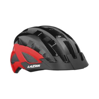 Kask LAZER Comp DLX czarny-czerwony Uni rozm. +Siatka +LED