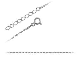 Delikatny rodowany srebrny łańcuszek ankier anchor 1mm srebro 925