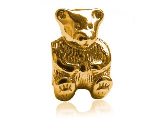 Pozłacany srebrny charms do pandora pluszowy miś niedźwiadek bear srebro 925