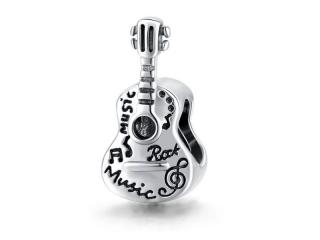 Rodowany srebrny charms do pandora gitara klasyczna guitar srebro 925