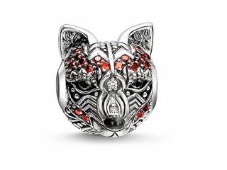 Rodowany srebrny charms do pandora głowa lisa lisek lis fox cyrkonie srebro 925