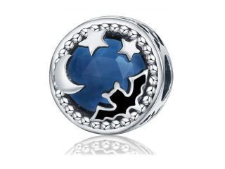 Rodowany srebrny charms do pandora gwieździste niebo batman nietoperz cyrkonie srebro 925