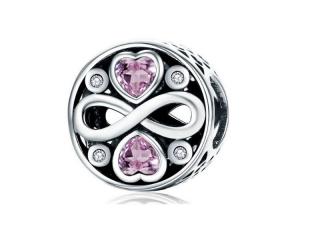 Rodowany srebrny charms do pandora nieskończona miłość infinity love cyrkonie srebro 925