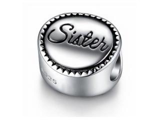 Rodowany srebrny charms do pandora siostra sister srebro 925