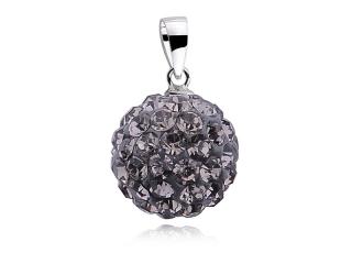 Wisiorek kulka kryształki czarny diament Swarovski 12mm shamballa discoball srebro 925