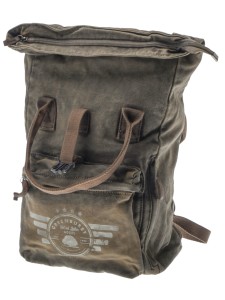 PLECAK KURIERSKI ROLL-TOP PŁÓTNO KHAKI SKÓRA GREENBURRY 5892-30 AVIATOR VINTAGE