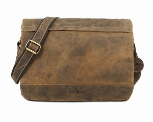 TORBA NA RAMIĘ DUŻA Z KLAPĄ FORMAT A4 NA LAPTOP SKÓRA VINTAGE GREENBURRY 1766B-25