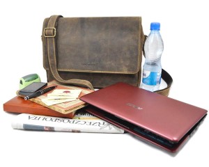 TORBA NA RAMIĘ MIEJSKA FORMAT A5 POZIOM NA TABLET SKÓRA VINTAGE GREENBURRY 1731-25