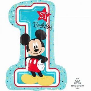 Balon foliowy"1 Urodziny - Myszka Mickey"