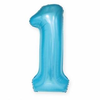 Balon foliowy CYFRA "1" jasny niebieski 100cm