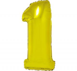 Balon foliowy CYFRA "1" złota 100 cm