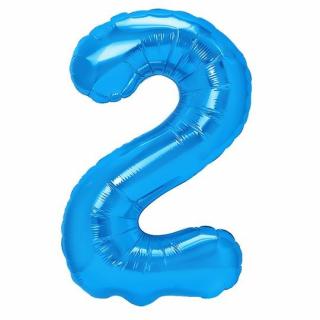 Balon foliowy CYFRA "2" niebieski 100 cm