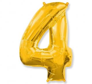 Balon foliowy CYFRA "4" złota 100 cm