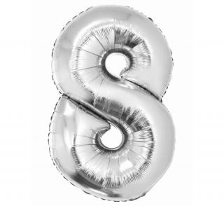 Balon foliowy CYFRA "8" srebrna 100 cm
