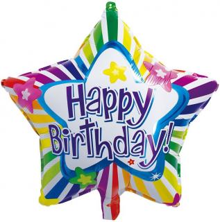 Balon foliowy, gwiazda Happy Birthday