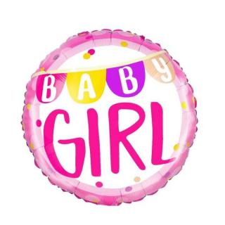 Balon foliowy okrągły Baby Girl 45cm