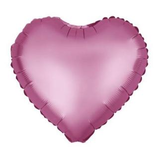 Balon foliowy serce ciemno różowe, matowe