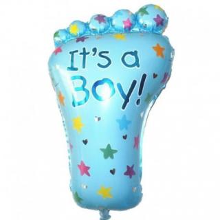 Balon foliowy stópka "It's a Boy!" niebieski