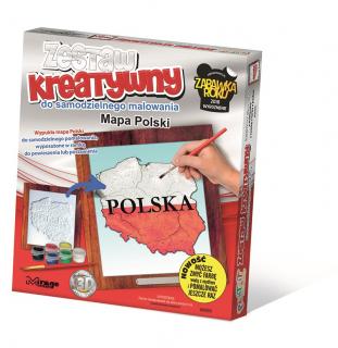 Wypukła malowanka Polska mapa polski
