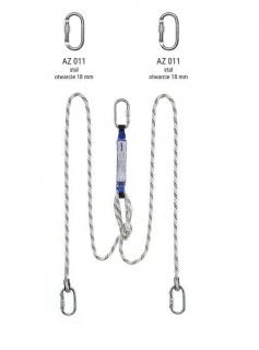 ABM/2LB100 - Amortyzator bezpieczeństwa z podwójną linką regulowaną i zatrzaśnikami AZ011, AZ011, AZ011