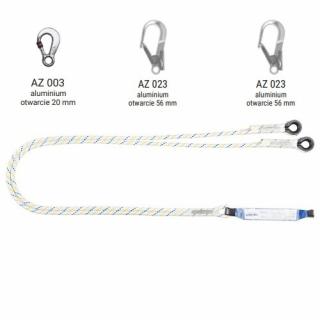 ABM/LB102 - Amortyzator bezpieczeństwa z podwójną linką i zatrzaśnikami AZ003, AZ023, AZ023