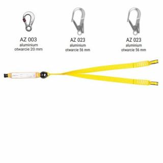 ABM SCF BW240 - Amortyzator bezpieczeństwa z podwójną taśmą do pracy na rusztowaniach ABM SCF z zatrzaśnikami AZ003, AZ023, AZ023 - dł. 1.5 m
