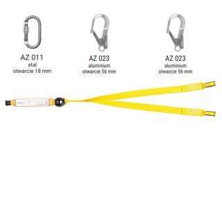 ABM SCF BW240 - Amortyzator bezpieczeństwa z podwójną taśmą do pracy na rusztowaniach ABM SCF z zatrzaśnikami AZ011, AZ023, AZ023 - dł. 1.5 m